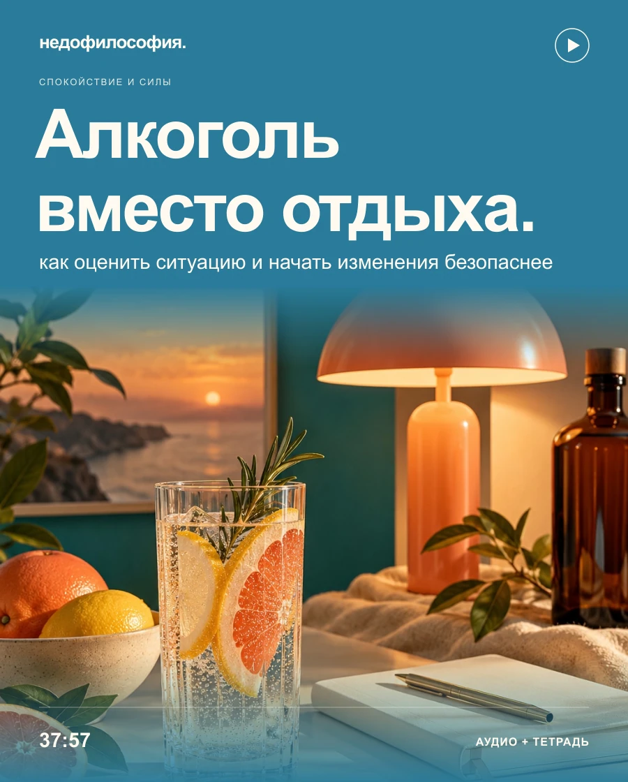 Обложка аудиокурса «Алкоголь стал способом расслабляться: как оценить ситуацию и начать изменения» от Недофилософии.