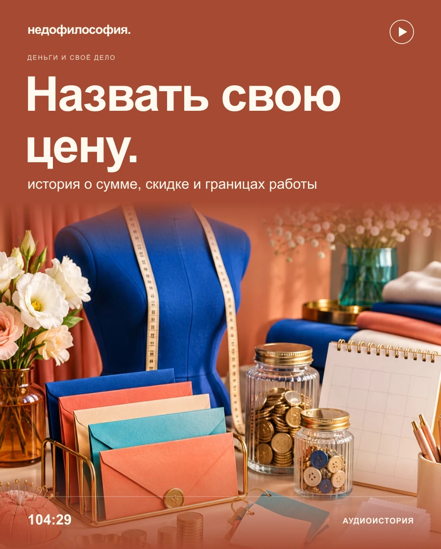 Обложка аудиокурса «Назвать свою цену» от Недофилософии.