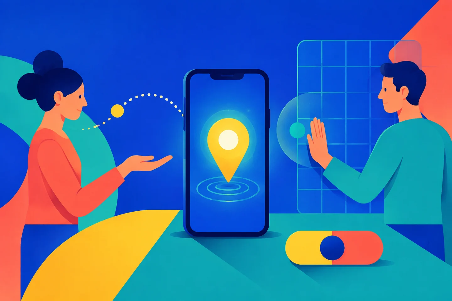 Смартфон с точкой местоположения между добровольной заботой и контролем